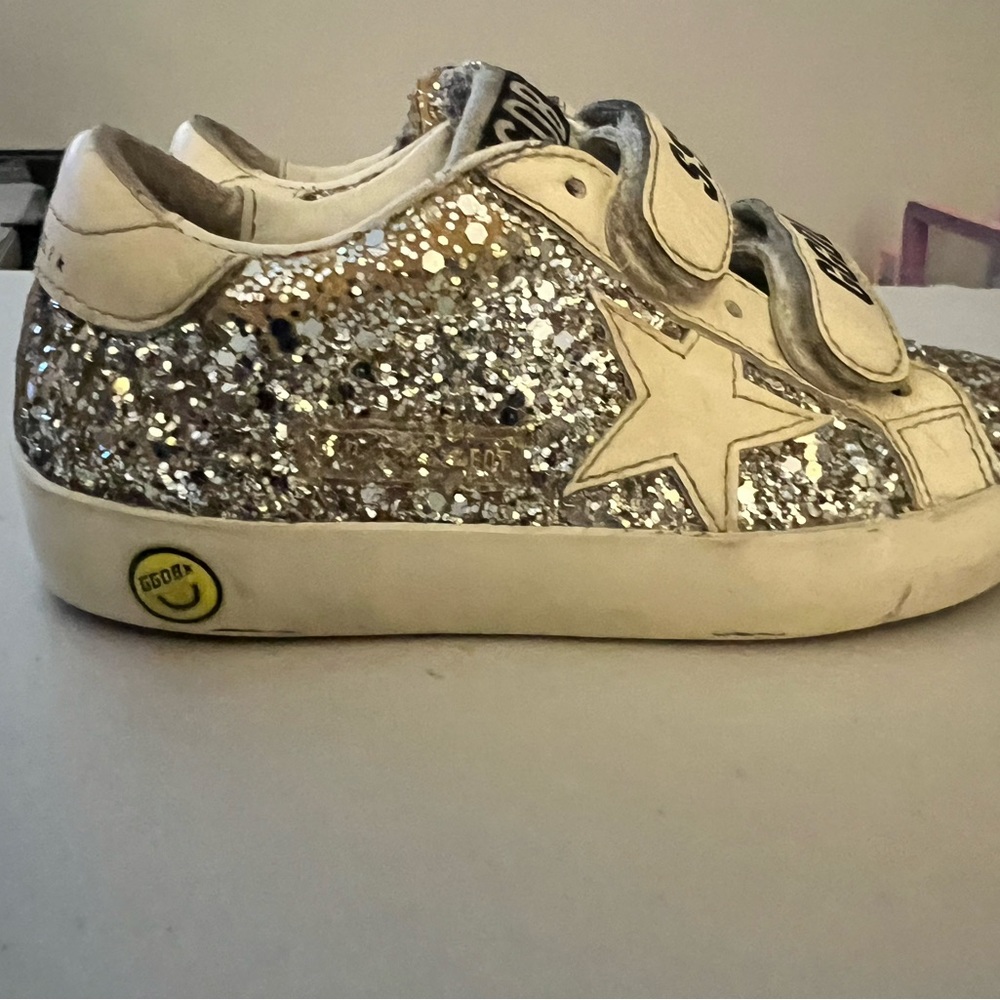 Golden Goose Silver White Star Sneakers toddler size 25 (US 9)